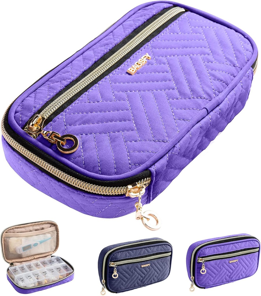 BAGSFY Pill Organizer Case 2 Times a Day- Weekly Medicine Organizer Travel Pill Box med Avtagbar 7 Day Medicine Case Container för fiskolja, vitamin, tillägg