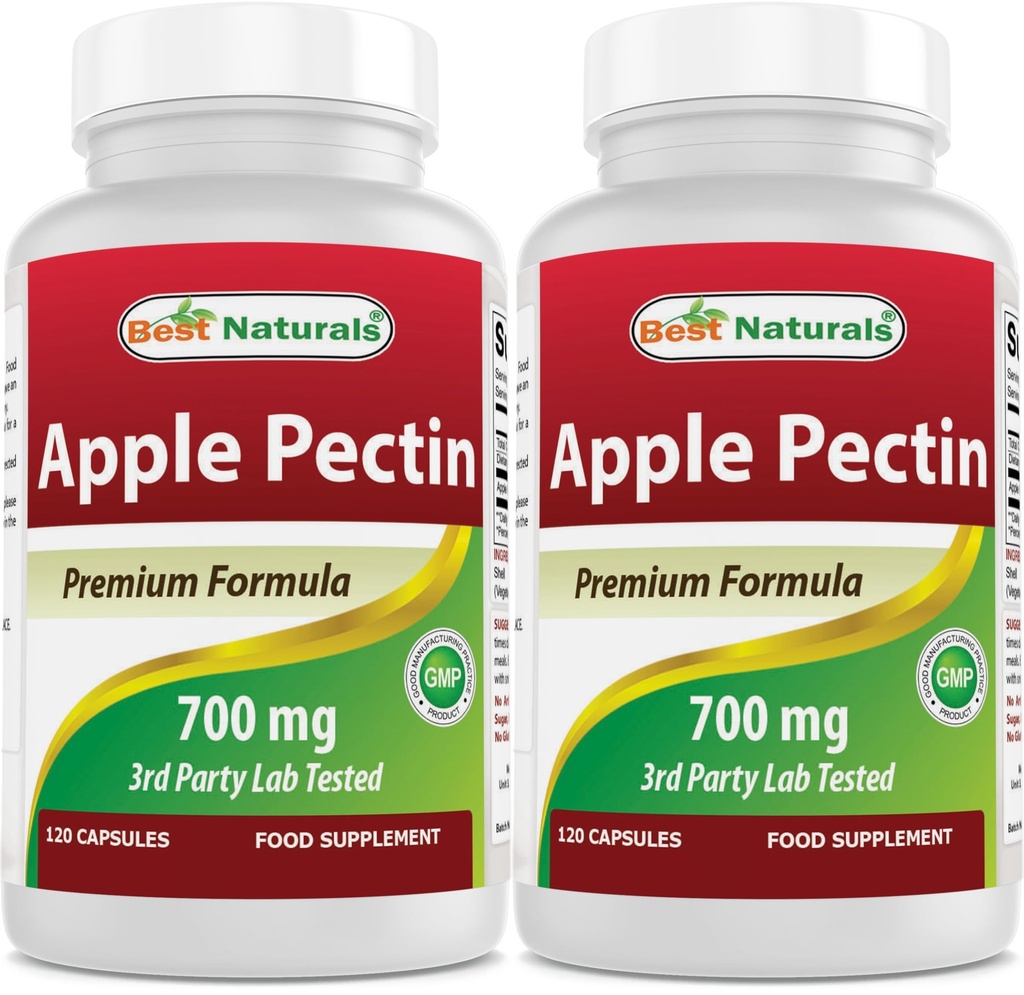 Bästa naturliga Apple Pectin 700 mg - Dietary Fiber - Intestinal Support - 120 kapslar (120 greve av 2)