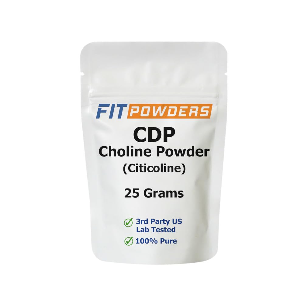 Citicoline Powder, CDP Choline Powder Pure med Scoop, icke-GMO, kognitivt tillskott för minne och lärande (25 Grams)
