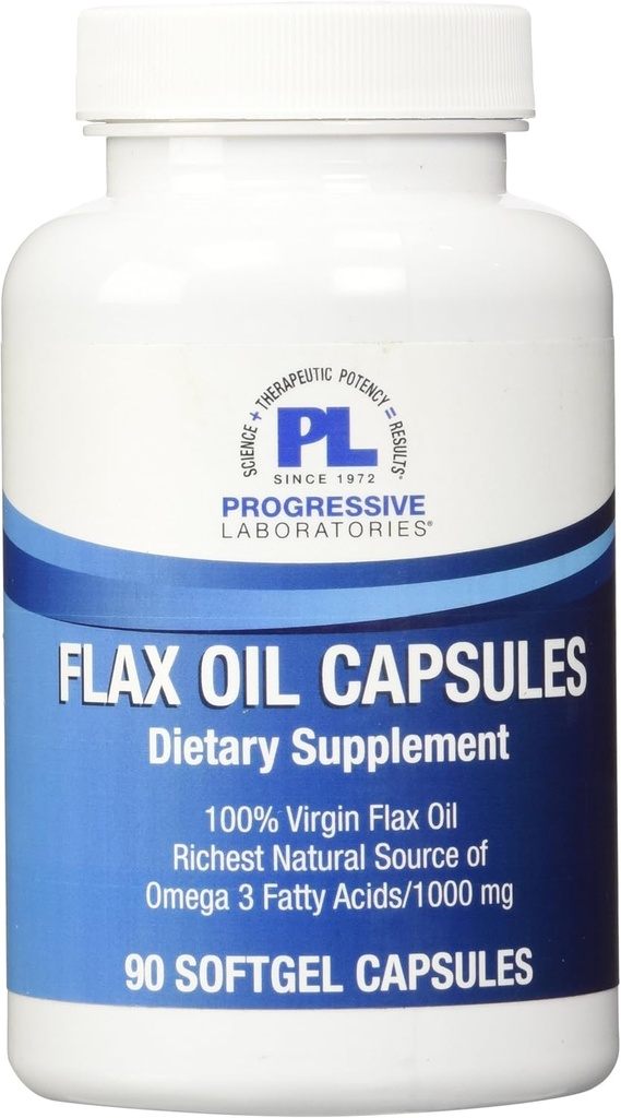 Progressiva Labs Flax Oil Capsules Supplement, 1000 mg, 90 greve
