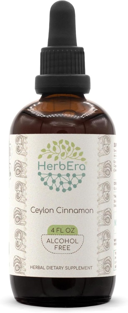 Ceylon Cinnamon B120 Alkoholfri växtbaserade extrakt tinktur, koncentrerad flytande droppar naturligt kanel (Cinnamomum Verum) (4 fl oz)