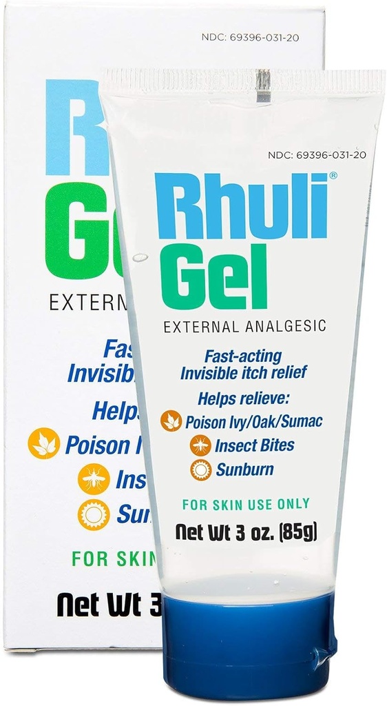 Anti-Itch Gel för Sunburn, Mosquitos, Bug Bites, Poison Ivy, Poison Oak Relief - Analgesic Cooling Behandling för aktuell hudanvändning - 3 Oz Tube