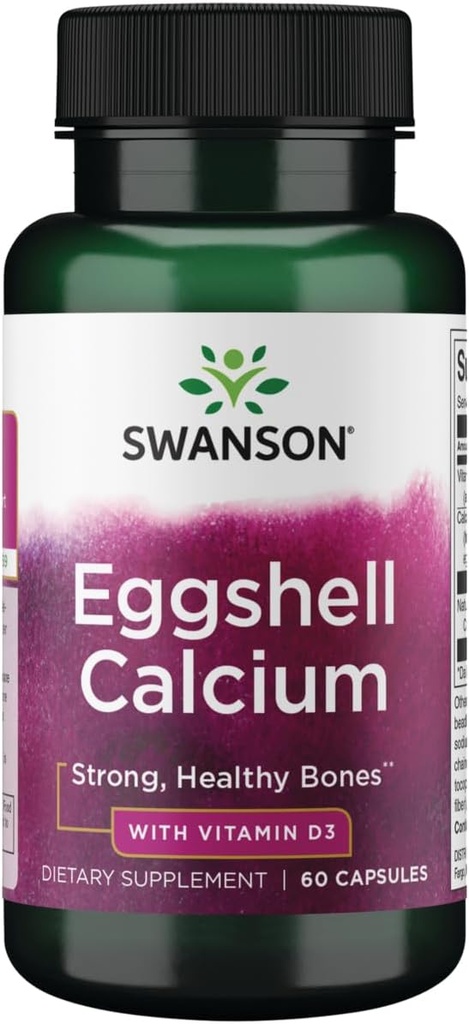 Swanson Eggshell Calcium med vitamin D-3 60 kapslar