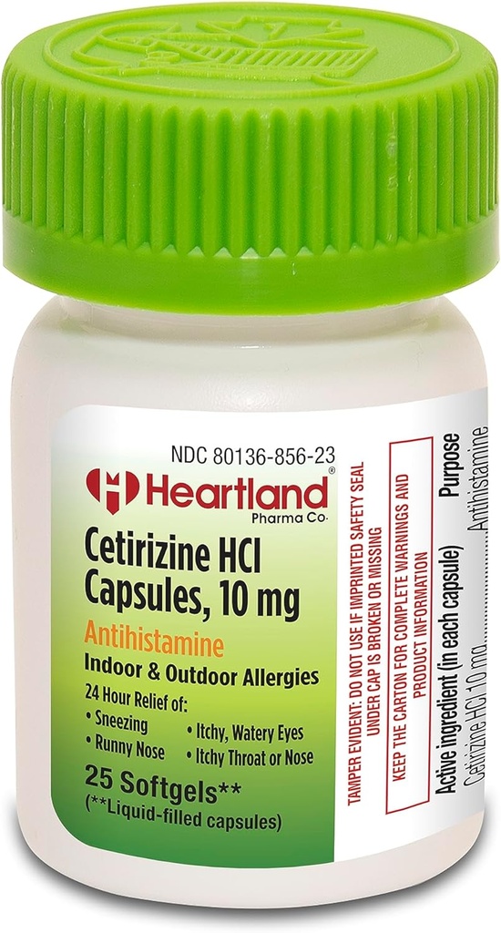 Cetirizin HCI 10mg | Allergy Relief | Antihistamin Softgels | Cetirizine för säsongsallergier | 25 greve