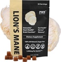 REAL Lion's Mane Mushroom Gummies - Hjärta, immunitet, inflammation, hjärnstöd, Vegan, sockerfri, GF, 30 SANT portioner, 3.7oz