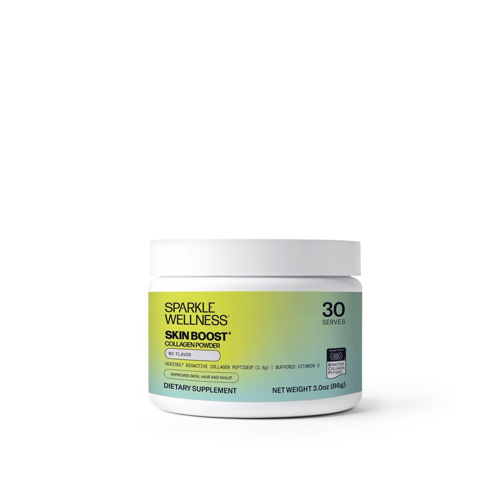 Sparkle Wellness VERISOL Bioactive Hydrolyzed Collagen Peptides | Collagen Powder Supplement med vitamin C för hud, hår och nagelhälsa | Hud Boost (ingen smak) [30-Serves]