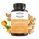 Thomas' all-naturliga läkemedel gurkmeja Curcumin och Ginger med svartpeppar, organisk gurkmeja Joint Support Supplement - 95% Curcumin - NO fillers, Vegan - 120ct