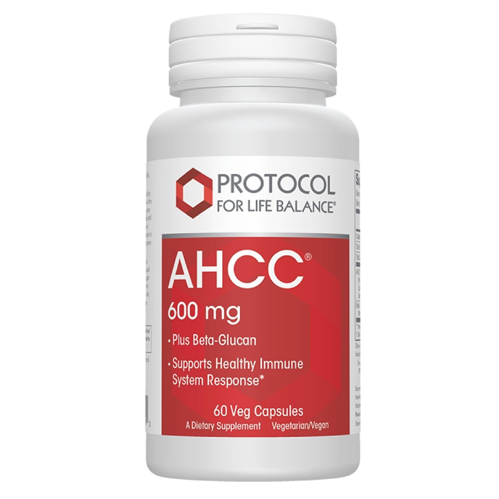 Protokoll AHCC 600 mg - Liver & Immune Support Supplement med Beta-Glucan * - Kan hjälpa Cellular Health & Stress * - Vegan, Dairy Free & Nut Free - 60 Veg Caps