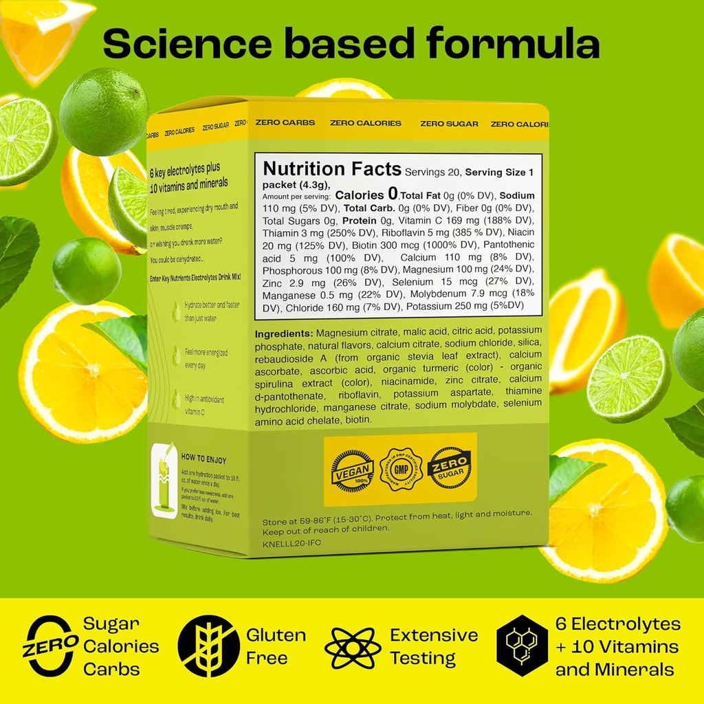 KEY NUTRIENTS Electrolytes Lemon Lime 20:s Stick Packs