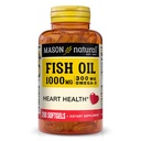 MASON NATURAL Omega,3 Fiskolja, 200, Dag Supply, 1000mg med EPA och DHA för gemensamt stöd, Softgel Pills
