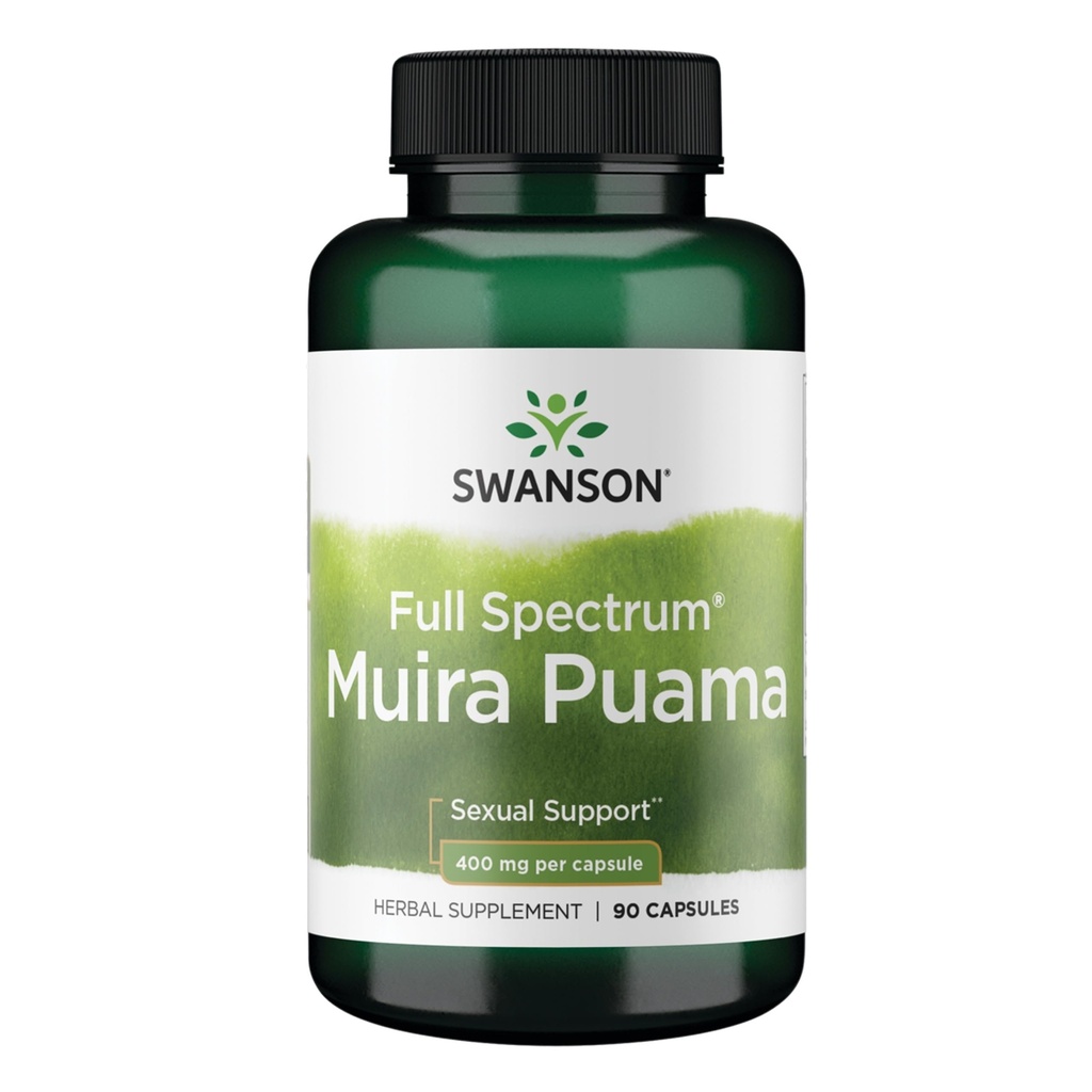 Swanson Muira Puama Root Sexuell Hälso Virility Boost Support Mäns Kvinnors Supplement 400 mg 90 kapslar
