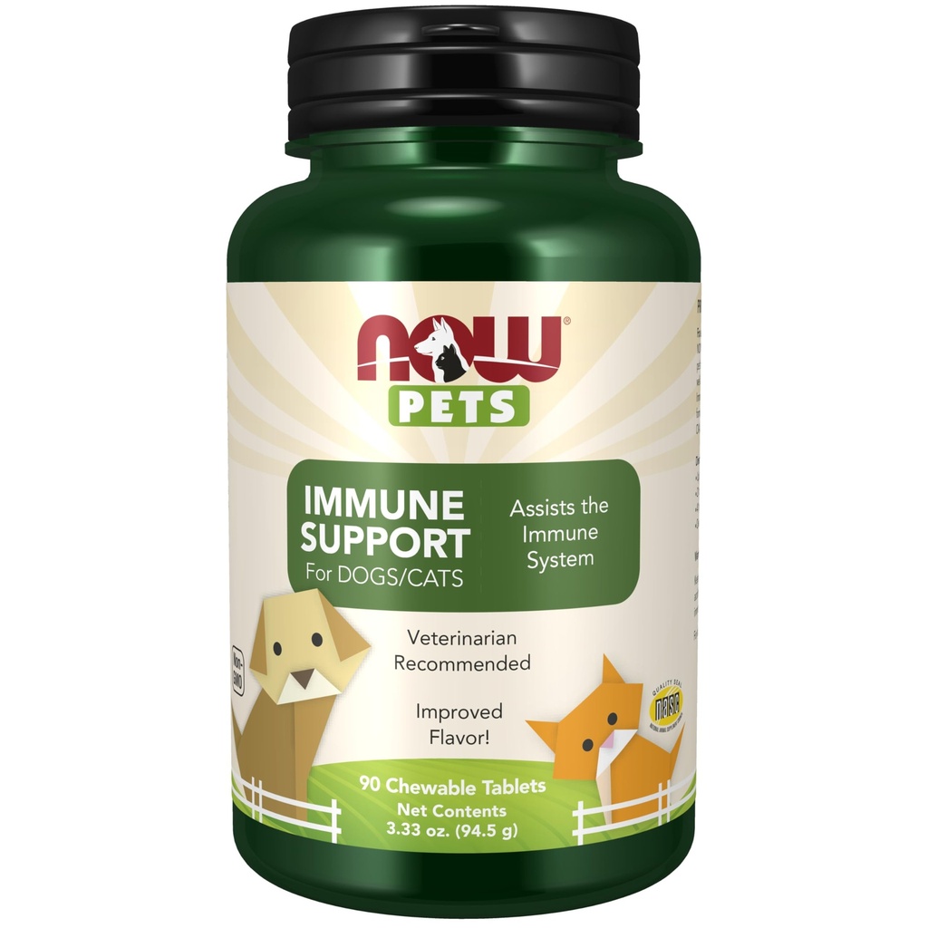 Nu Pet Health, Immune Support Supplement, formulerad för katter och hundar, NASC Certified, 90 Chewable Tablets