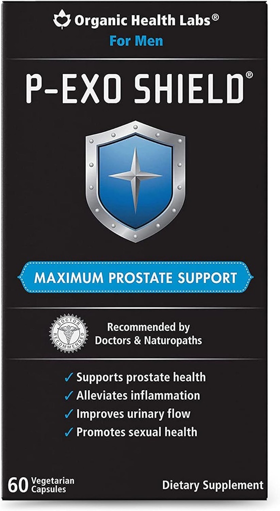 Organic Health Labs P-ExoShield Complete Prostate Support med Saw Palmetto, 60 Veggie Capsules