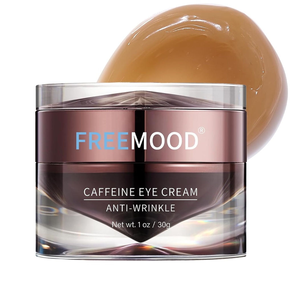 FREEMOD Eye Cream för mörka cirklar,Anti-Aging Under Eye Cream med koffein, Yaluronsyra för att bekämpa fina linjer, Hydrating Eye Care Serum,1 fl.oz