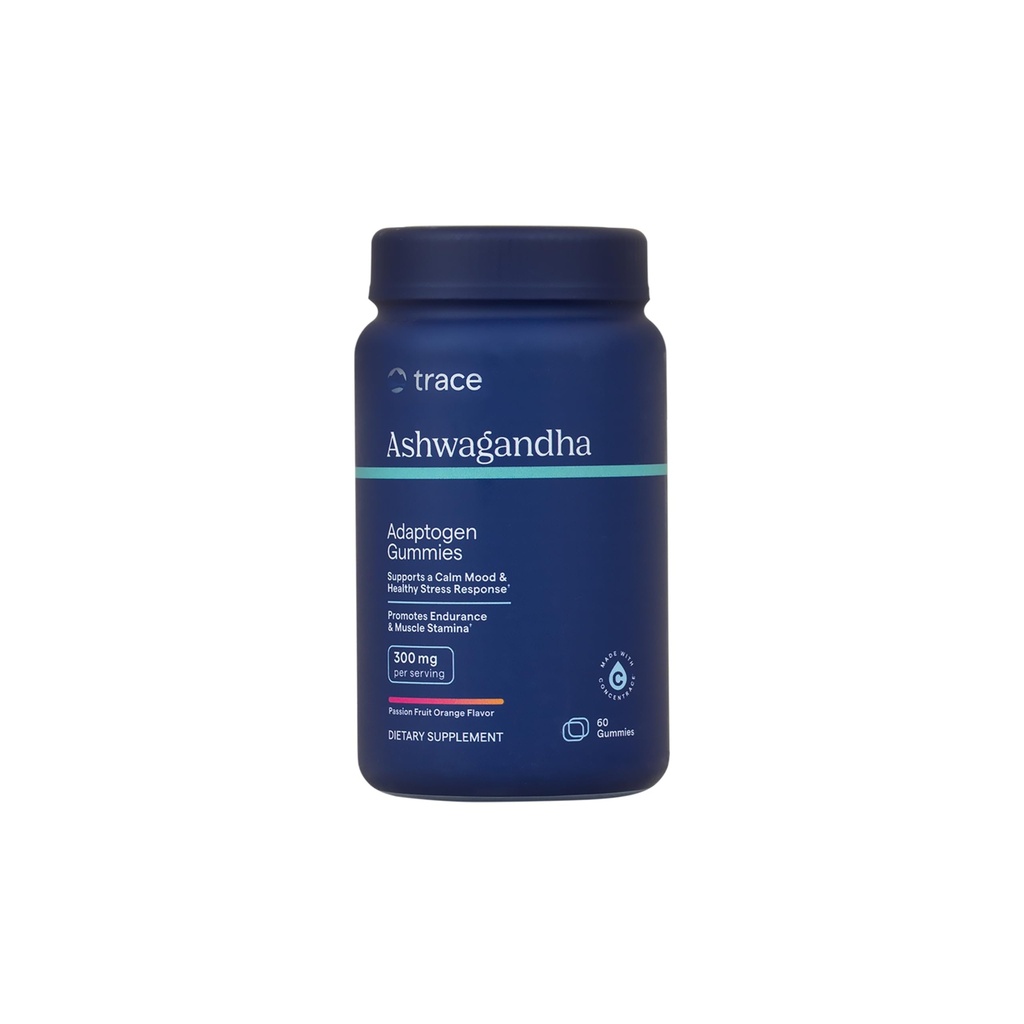 Trace Minerals Ashwagandha - Ashwagandha Gummies för att stödja en hälsosam Mindset - Calming Supplement - Bättre sömn - Immun System & Energy Support - Passion Fruit Orange - 60 Count (30 portioner)