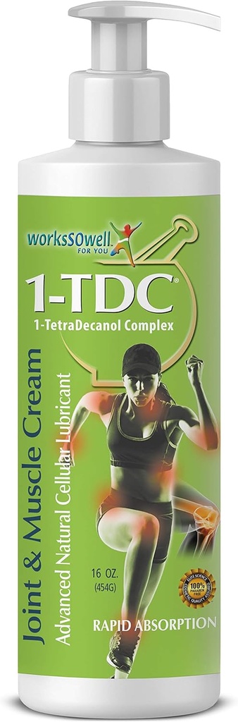 1tdc Joint & Muscle Relief Cream - Använd på baksidan, knä, hals, axel, höft - lugnar styva gemensamma, muskler och skador i 5-10 minuter - Relaxer - 16 oz