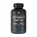 Sportforskning Triple Strength Omega 3 Fish Oil - Burpless Fish Oil Supplement w / EPA & DHA Fatty Acids från vildfångad fisk - Hjärta, hjärna och immunstöd för män och kvinnor - 1250 mg, 150 ct