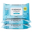 The Honest Company Fragrance-Free Sanitizing Alcohol Wipes, Antibakteriell Hand Wipes med Aloe, Dödar 99% av Germs, Säker för händer, 150 greve (3 Packs av 50)