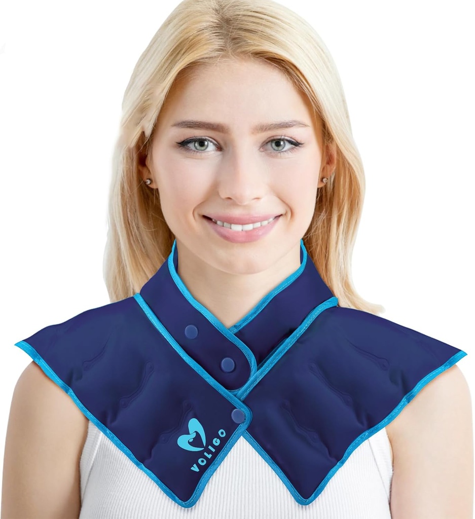 Neck Shoulder Heating Neck Wrap Microwave Heating Pad, Hot och Humid Back Pain Relief Hot Compress, Justerbar Microwave Neck Heater (NSF-Blue)