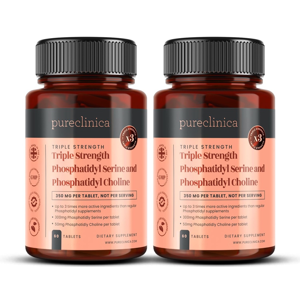 Triple Strength Phosphatydyl Serine och Phosphatidyl Choline x 120 tabletter (2 flaskor med 60 tabletter)