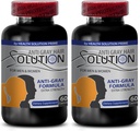 Catalase Anti Gray - grå hårlösning för män och kvinnor - Anti Gray Hair Supplements Vitaminer - Organiskt naturligt hår färg för grå hår täckning - hårprodukter för kvinnor - 2 flaskor 120 kapslar