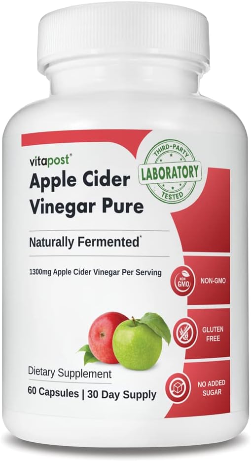 Apple Cider Vinegar Pure Apple Cider Vinegar Capsules med naturligt jäst 1300mg Apple Cider Vinegar Concentrate. No Harsh Taste. 60 kapslar