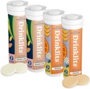 Drinklits Ginger-Lime & Orange Electrolyte tabletter (4) Tube Bundle | Daily Hydration Combo Pack | Utsökta naturliga smaker - 0g Sugar | 40 portioner - 10 tabletter Per Tube
