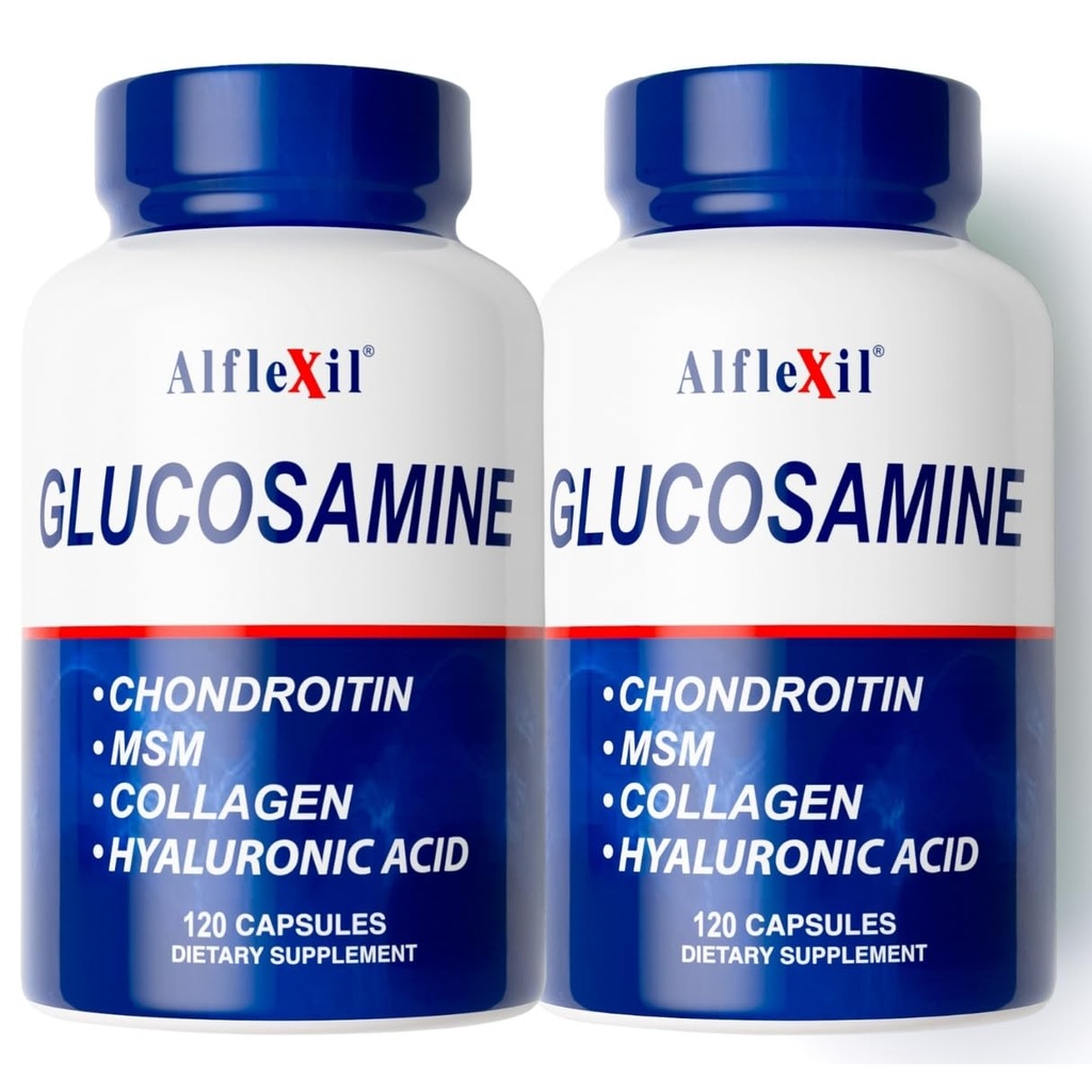 Premium Glukosamin & Chondroitin Nutritional Supplement - Healthy Joint, Bone & Knee Support - Rik i MSM & Collagen - Organiska naturliga ingredienser - Tillverkad i USA - 120 kapslar 2 Pack