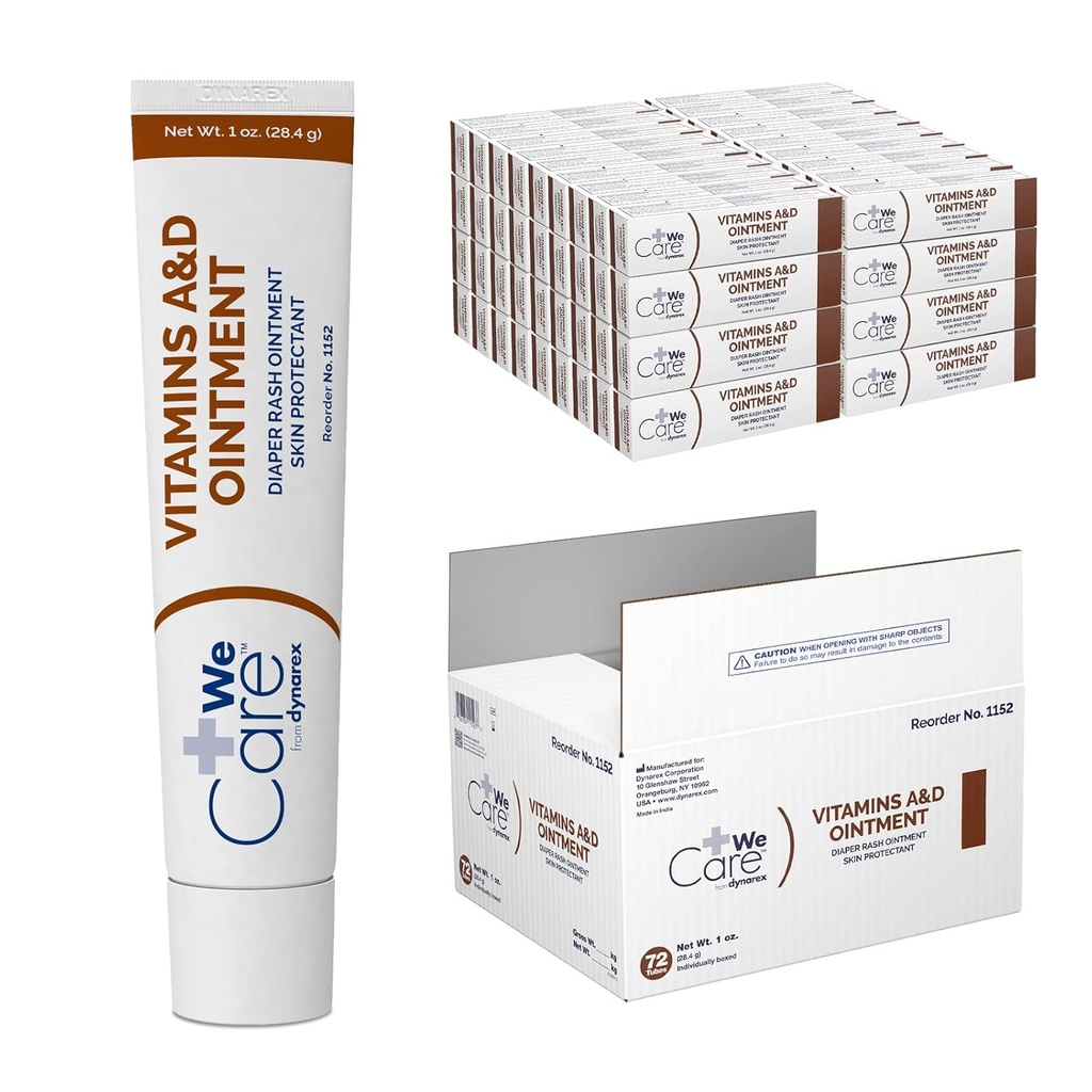 Dynarex 1152 Vitamin A & D Ointment, White, 1 uns. Rör, pack av 72