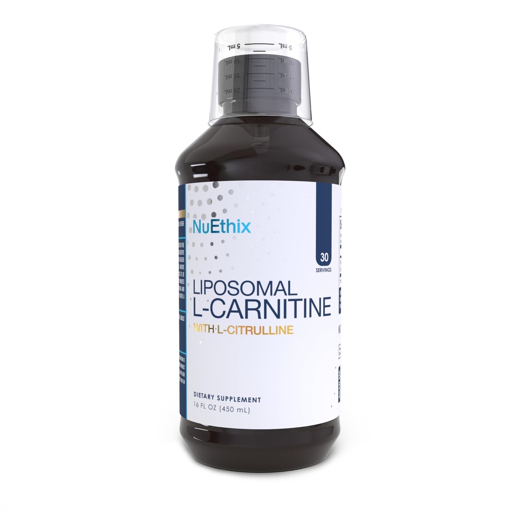 NuEthix Formuleringar Lipsomal L-Carnitine Supplement 600mg med L-Citrulline 1000mg för hälsosam vikthantering, fettmetabolism, energiproduktion och ökat blodflöde, för män och kvinnor