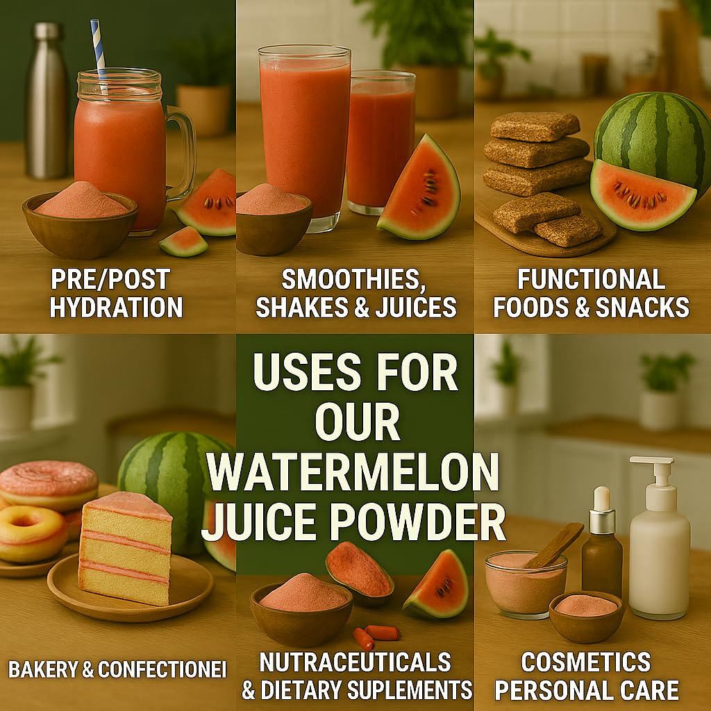Indus Farms Superfoods All Natural Watermelon Juice Powder - Instant Drink Mix & Hydration Recept - Naturliga Electrolytes, Plant-Based Superfood - Vegan, icke-GMO, Gluten-Free - Smoothies, Skincare 2 LB