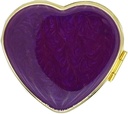 Vintage Pill Organizer Portable Compact Cute Retro Pill Box Metal Pill Case for Purse/Pocket to Hold Vitamins/Tylenol/Supplements/Fish Oil/Meds/Tablet (Noble Purple Love Heart with Mirror)