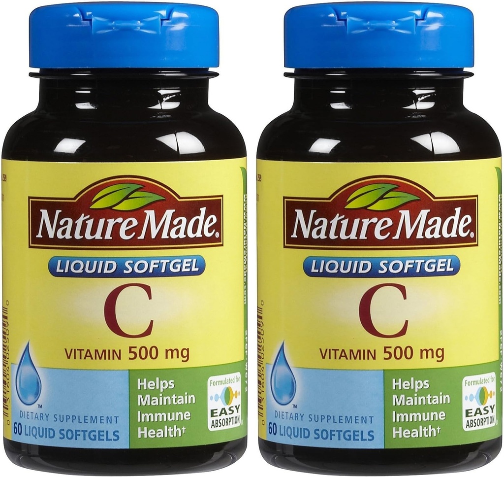 Nature Made Vitamin C 500 Mg Softgels, 60-Count - Pack med 2