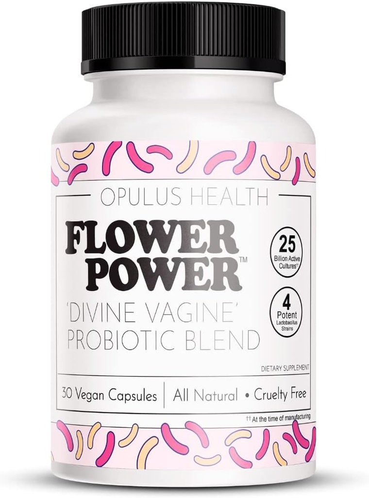 Flower Power "Divine Vagine" Blend - 30 ct för Balance Urinary Tract Infection, V Health Support för kvinnor
