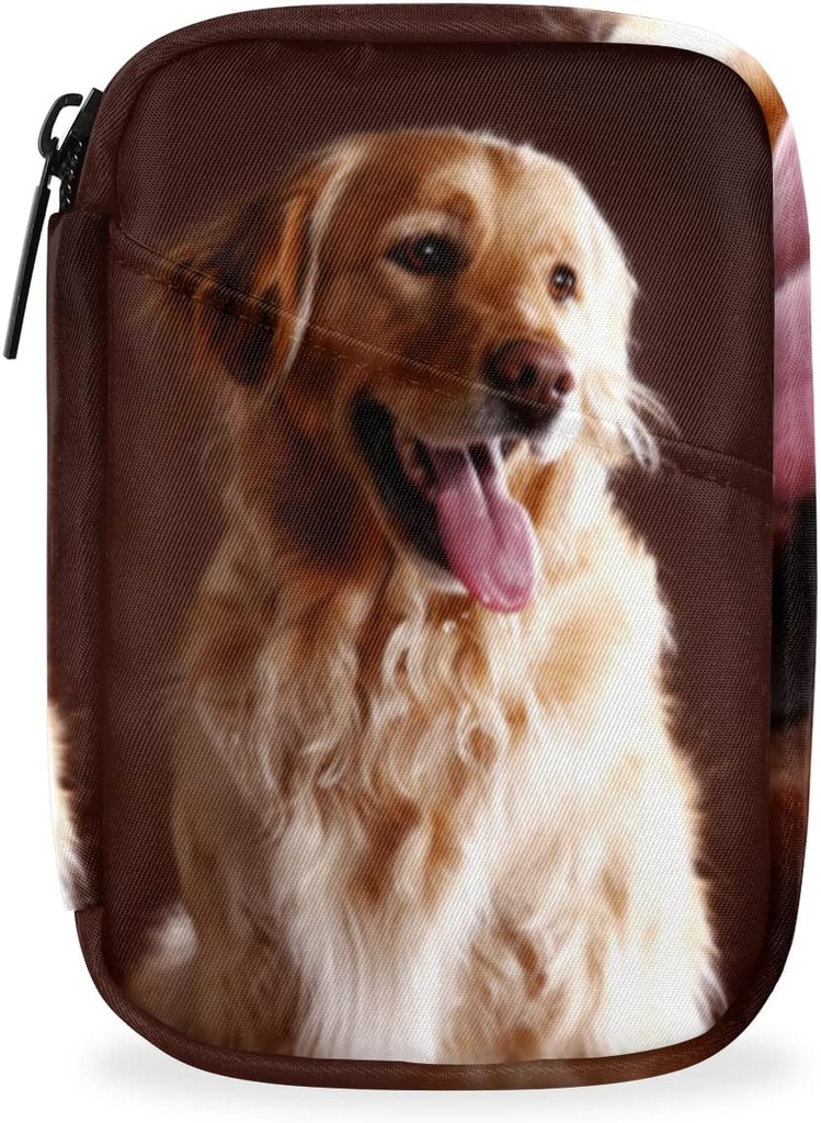 Golden Retriever Dog Pill Case Weekly Medicine Organizer med Travel Bag Seven-Day Pill Box Vitamin Supplement Box Fish Oil Pills Holder