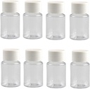 12PCS 30ML 1OZ Transparent Empty Plastic Bottles med White Screw Cap Solid Powder Capsules Pill Tablet Holder Storage Box Refillable Portable Durable Container Jar Pot för Travel Daily Life