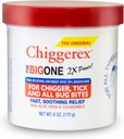 Chiggerex 2X Power First Aid Medicated Ointment för Chiggers, Mosquito Bites, Ticks och Bug Bite Relief med Aloe Vera & Chamomile, 6 oz