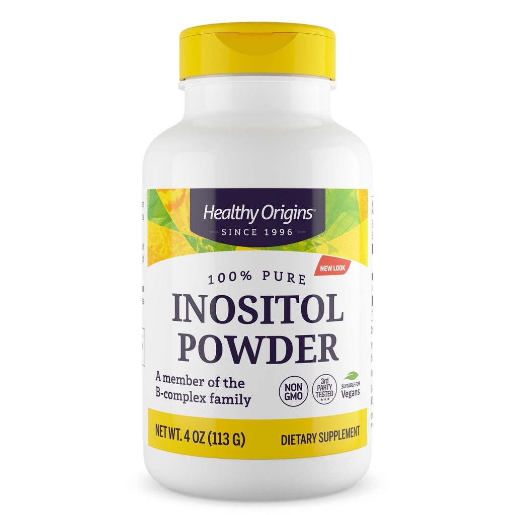 Hälsosam ursprung Inositol Pulver, 113 g - för hud, hår och nagelhälsa - Vitamin B8 Pulver Supplement - En del av B-komplexfamiljen - Vegan, icke-GMO & Glutenfri Supplement - 4 Oz