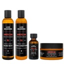 Live Bearded Complete Beard Grooming Kit - Tvätta, Conditioner, Butter och Oil - Tillverkad i USA med naturliga ingredienser - Mens Groom Set | American Scent - Cedar, Vetiver, Bergamot