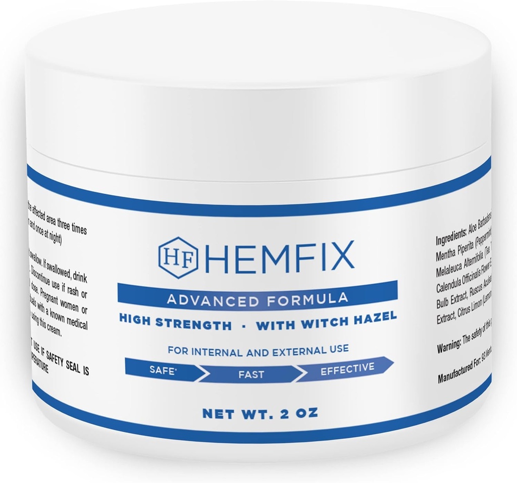 Hemfix Cream - Tillverkad i USA - Internal & External Use - 2oz