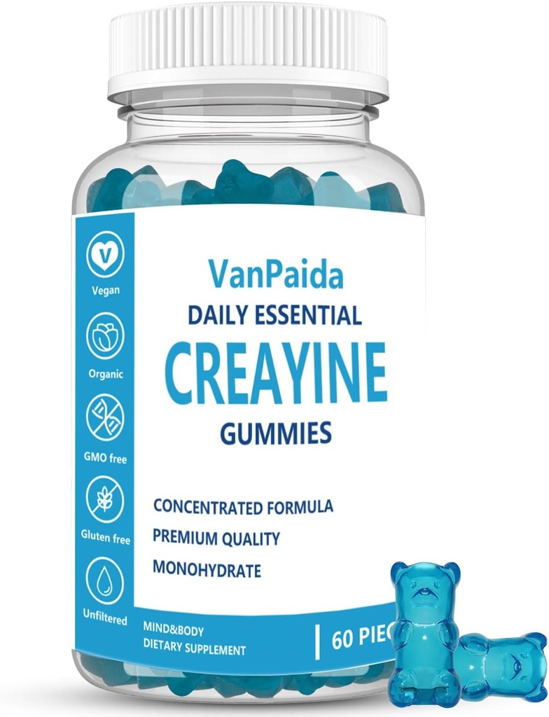 Kreatin Gummies Monohydrat, Chewable Creatine Monohydrate, Muscle Boost, Energy Boost, Pre-Workout Supplement, Förbättrade Bursts, Vegan, Muscle Growth Support, Recovery & Performance, Gluten Free