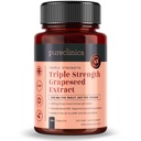 pureclinica Grape Seed Extract 300mg x 180 tabletter - 90% Oligomeric Proanthocyanidins. 300% starkare än vanlig druvfrö.