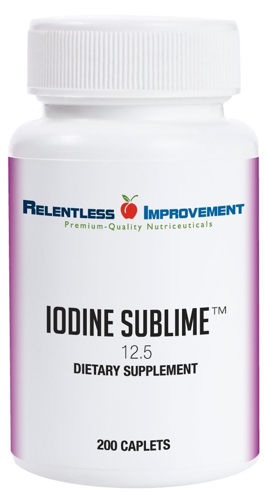 Iodine Sublime® 12,5 mg 200 High-Bioavailable Caplets med kaliumjodid för sköldkörtel & Metabolism Support Jämför med Iodoral 12,5
