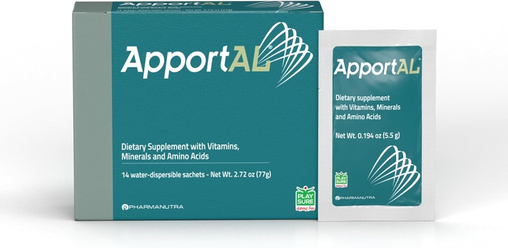 ApportAL 19-i-1 Komplett daglig multivitamin och mineraltillskott | Sucrosomial Iron, Magnesium, Zink, jod, selen, vitamin C, D, E, B-komplex | Energi, immunitet, Antioxidant Support | 14 Packets