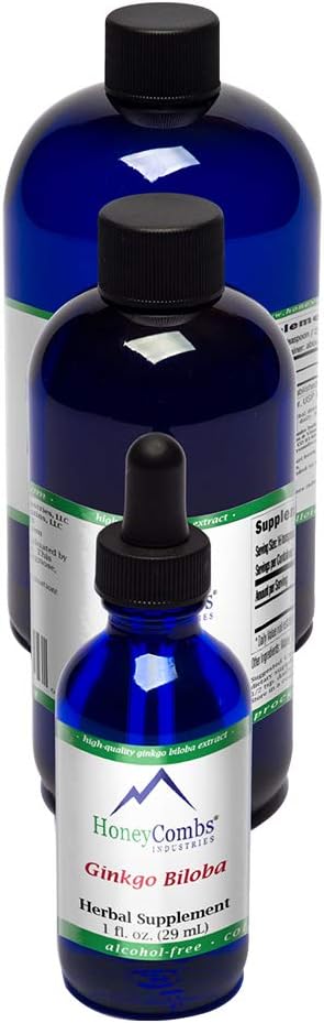 Ginkgo Biloba Supplement för att stödja hjärna, minne, fokus och cirkulation - Natural Ginkgo Biloba Extract Drops - Alkoholfri, Cold Pressed Ginkgo Biloba Liquid, 1 Fl Oz.