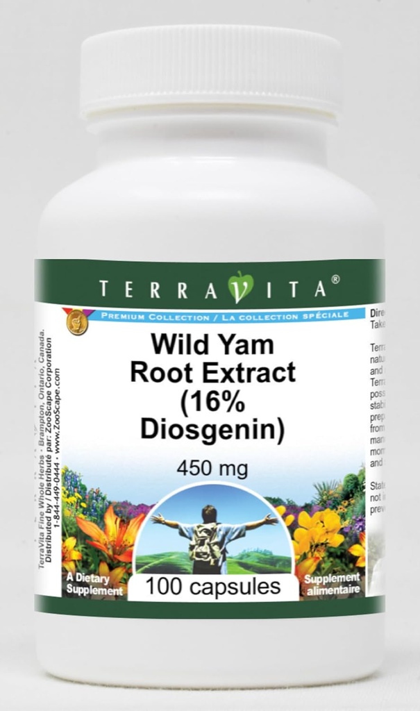 Wild Yam Root Extract (16% Diosgenin) - 450 mg (100 kapslar, ZIN: 514291)