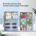 2 Pack 9 Compartments Travel Pill Organizer Box Moisture Proof Small Pill Case för Pocket Purse Daily Pill Holder Container för medicin Vitami