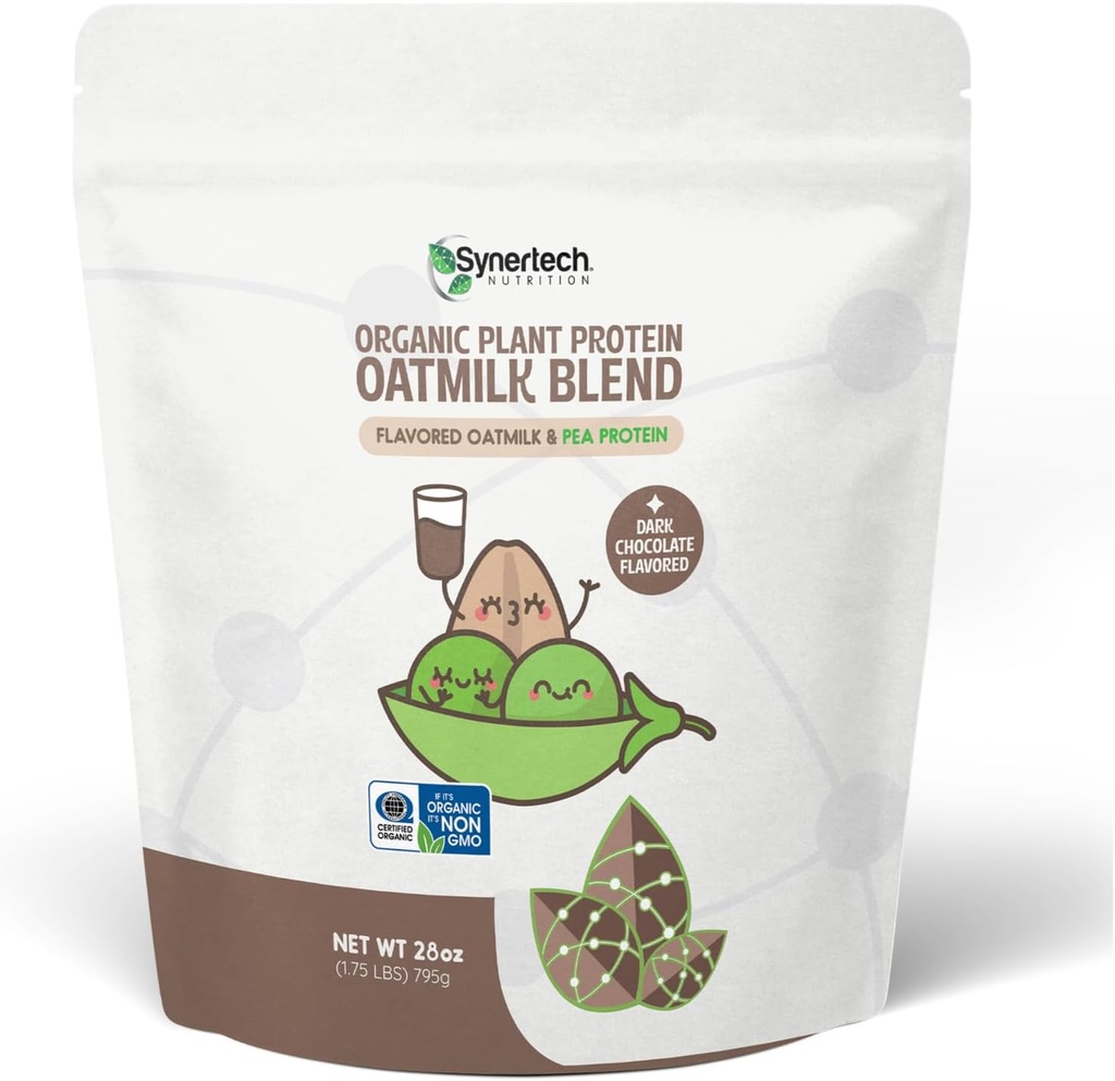 10g Plant-Based Protein Oatmilk Blend | Dark Chocolate Flavor (30 portioner) | 100 kalorier | Icke-GMO, Certified Organic, Allergen Free | 1lb Bag
