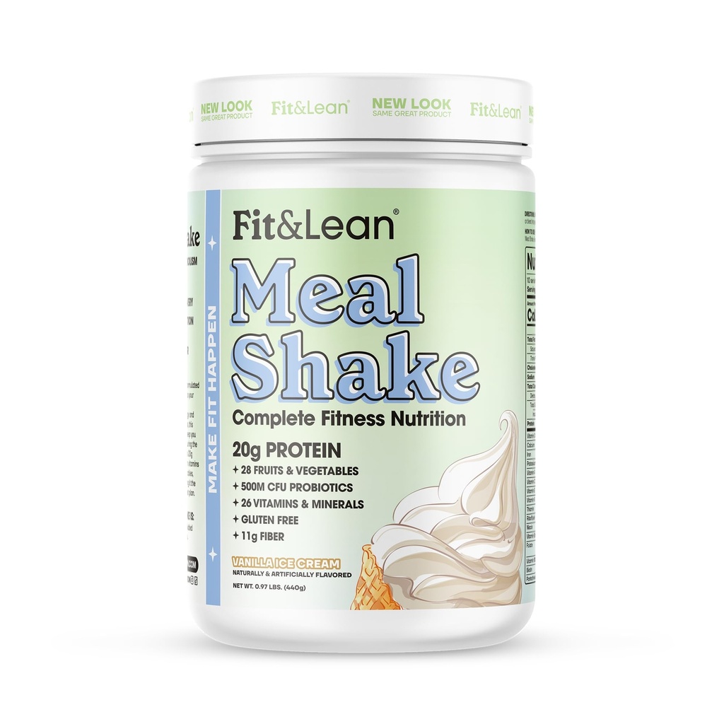 Fit & Lean Meal Shake, Fat Burning Meal Replacement, Protein, Fiber, Probiotika, Vanilla, 1lb, 10 Servings Per Container