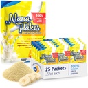 Nana Flakes 100% Pure Banana Flakes Medical Food Powder - Minska fettintag och naturläkemedel för Diarrhea & Heart Burn - Stor källa till protein & fiber (25 Single-Serve Packs)